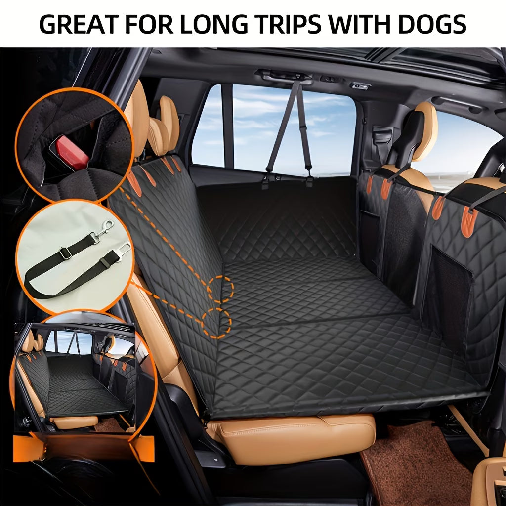 Sandy Paws™ Hard-Base Dog Back Seat Protector — Waterproof & Non-Slip