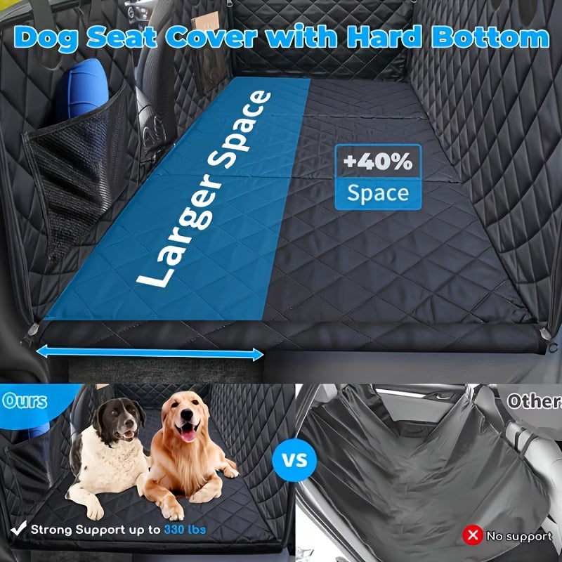 Sandy Paws™ Hard-Base Dog Back Seat Protector — Waterproof & Non-Slip