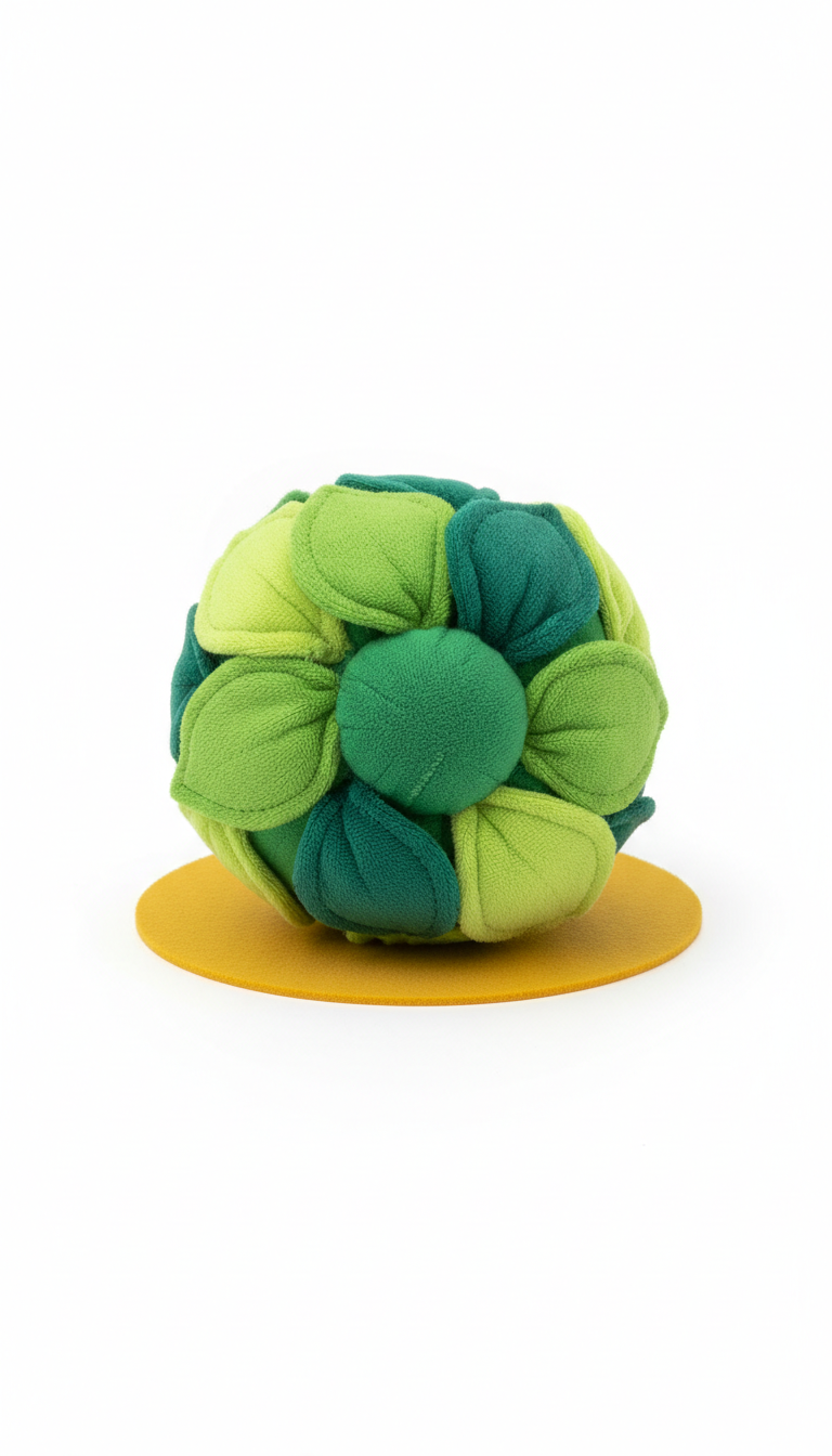 Leafy Green Plush Squeaker Ball