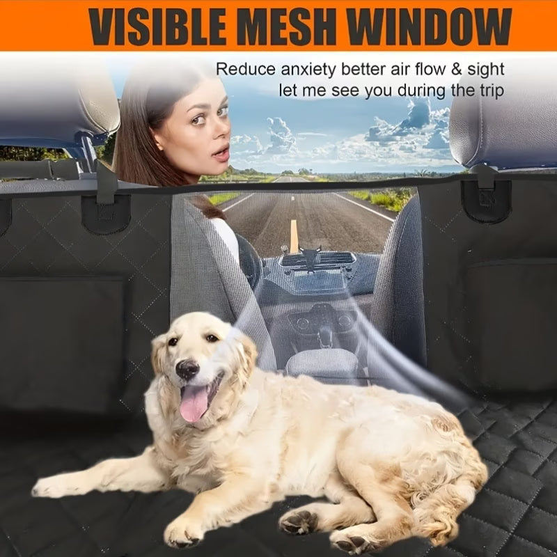 Sandy Paws™ Hard-Base Dog Back Seat Protector — Waterproof & Non-Slip