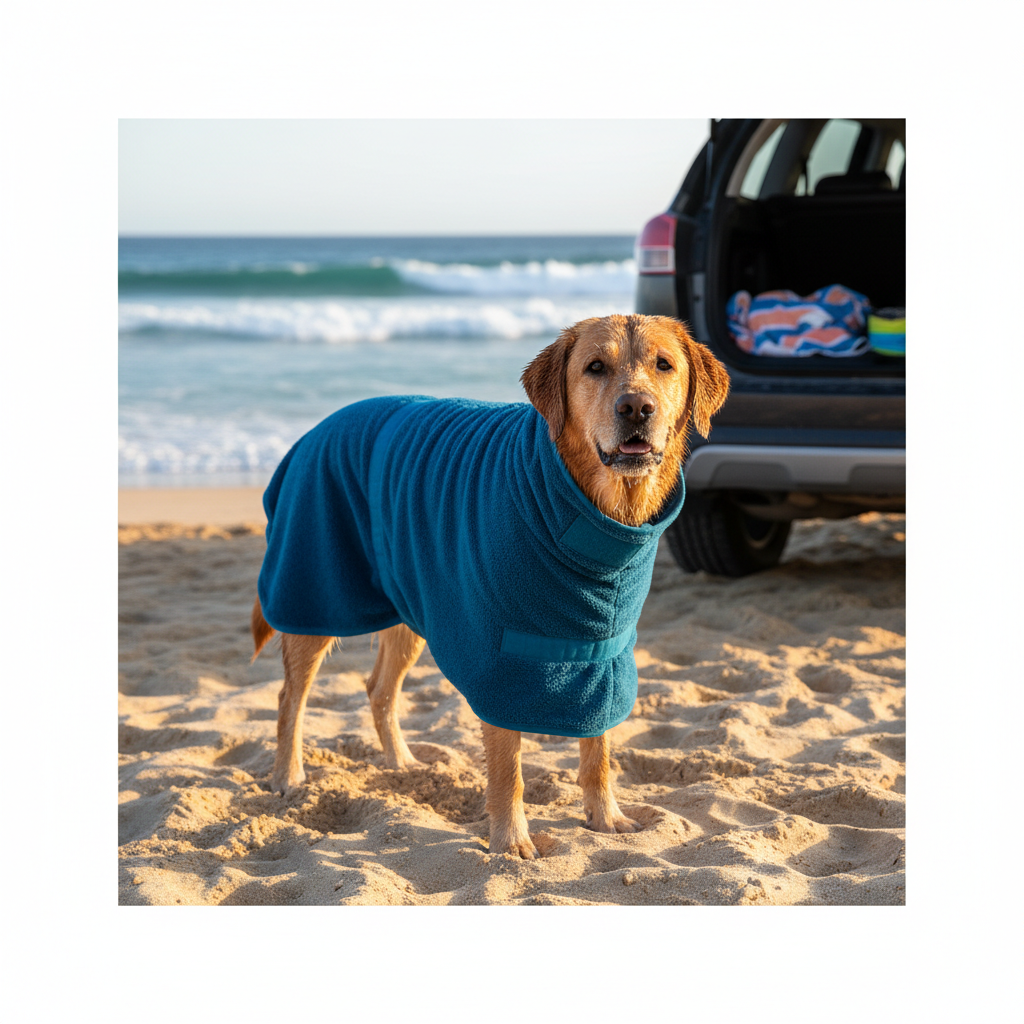 Sandy Paws™ Quick-Dry Dog Towel Robe — Super Absorbent Microfibre