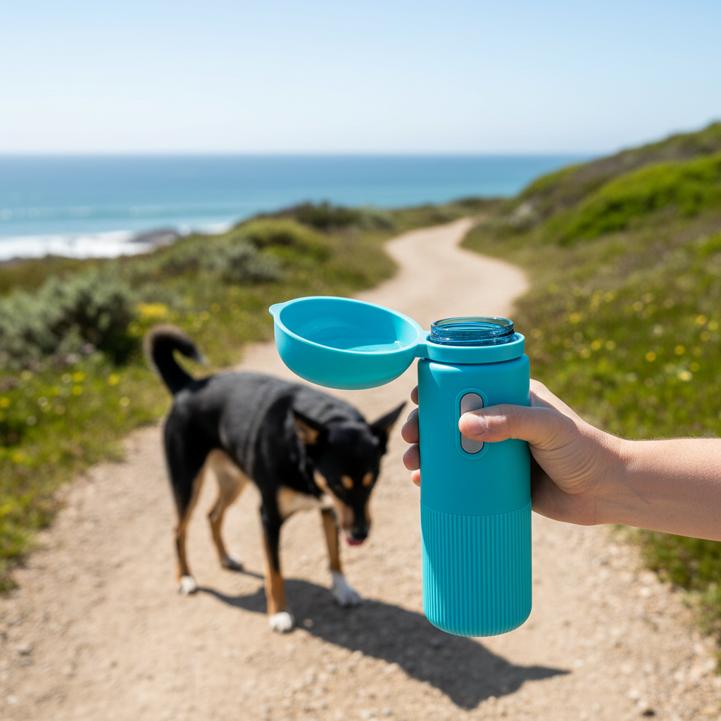 Sandy Paws™ Portable Dog Water Bottle & Bowl — Leak-Proof 550ml