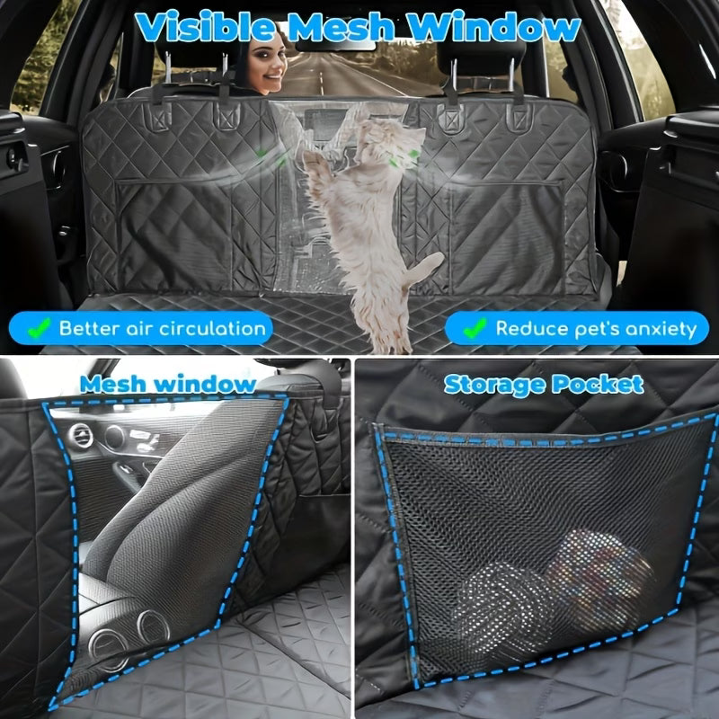 Sandy Paws™ Hard-Base Dog Back Seat Protector — Waterproof & Non-Slip