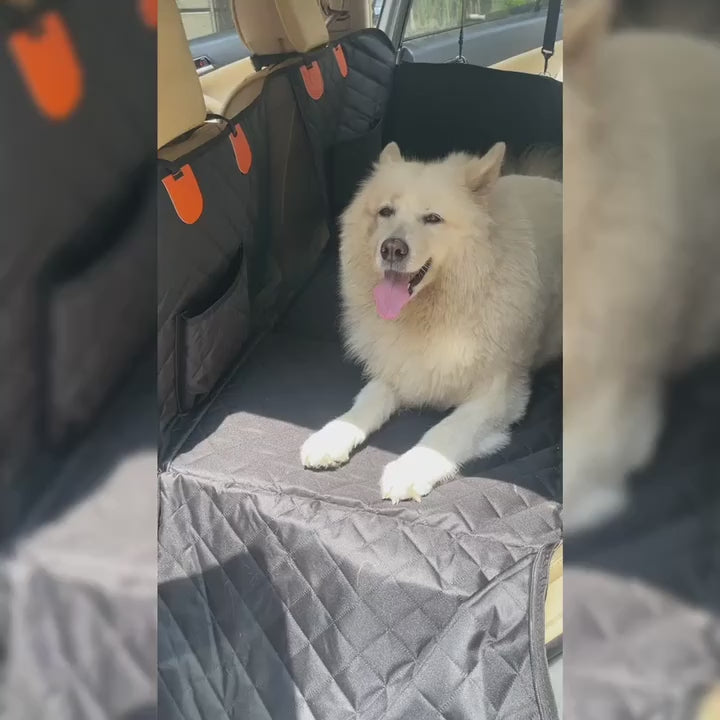 Sandy Paws™ Hard-Base Dog Back Seat Protector — Waterproof & Non-Slip